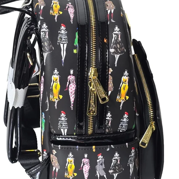 Loungefly Emily In Paris Limited Edition All Over Print Black Mini Backpack nwt - Picture 4 of 5